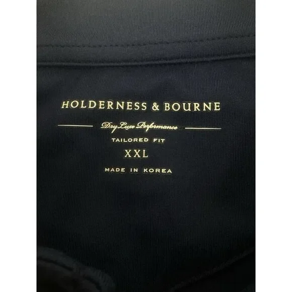 NWT Holderness & Bourne The Robinson 1/4 Zip Performance Pullover Blue Green XXL - Picture 5 of 11